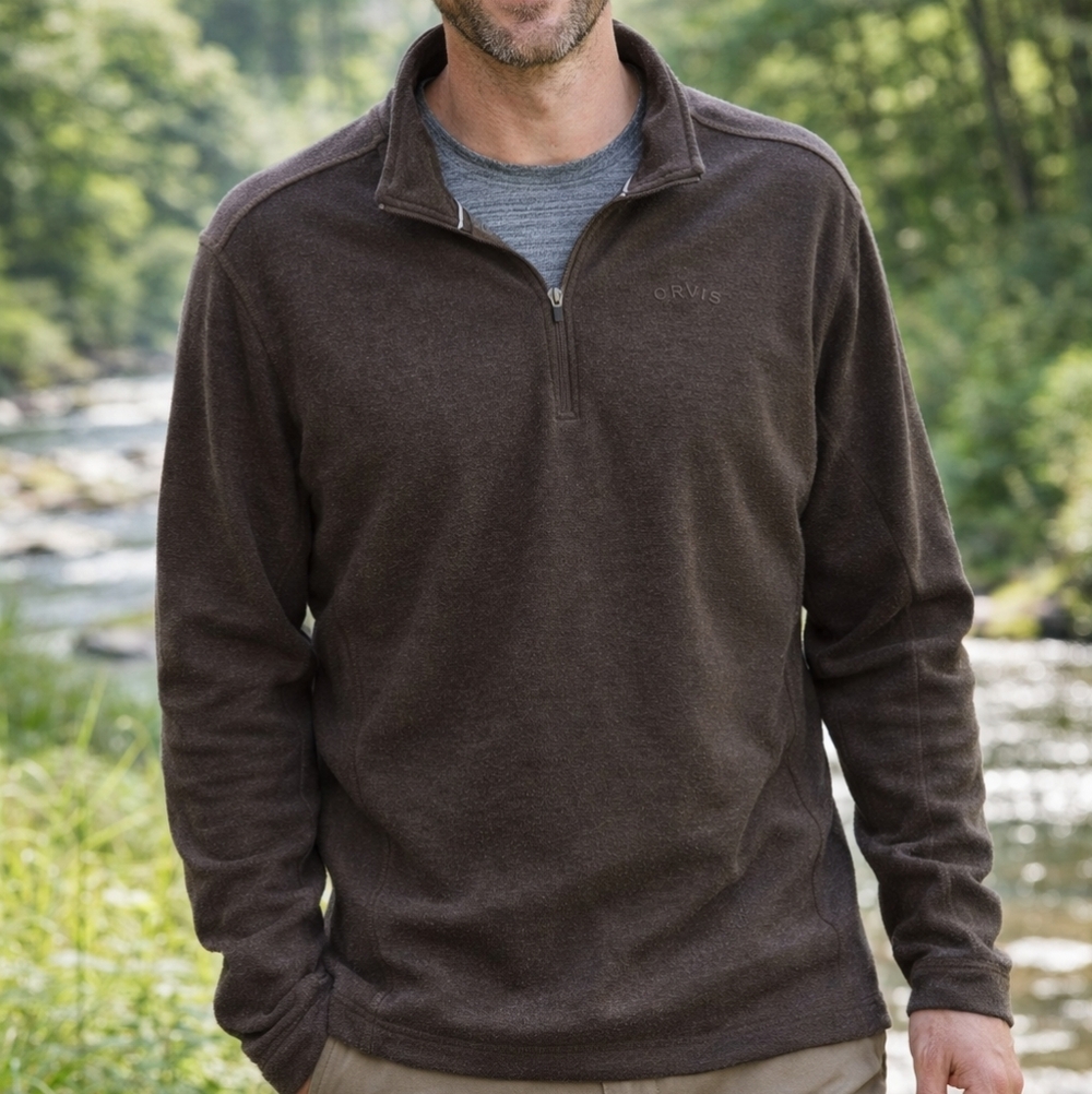 Orvis Dark Green Quarter-Zip Pullover